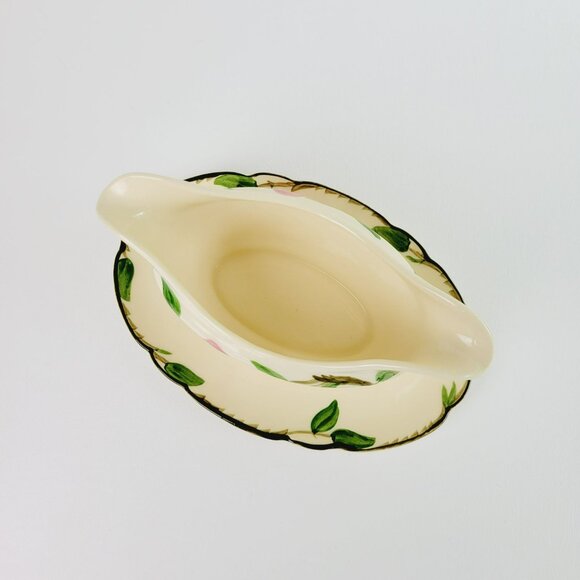 Franciscan Desert Rose Gravy Boat & Plate Pink Floral Hand Painted c.1949-53 USA - Picture 3 of 10